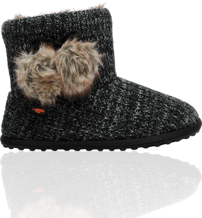 Rocket Dog Snowflake Snuggy Knit Black Slippers