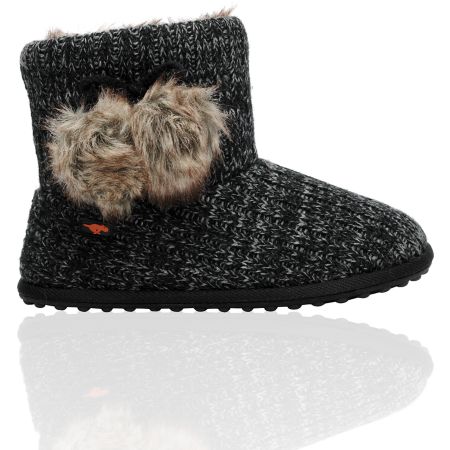 Rocket Dog Snowflake Snuggy Knit Black Slippers