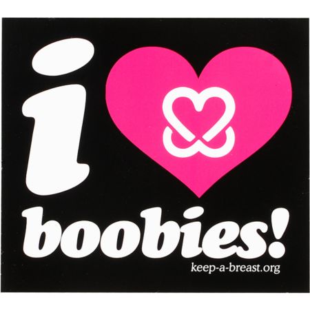 Keep A Breast Foundation I Love Boobies Black Sticker