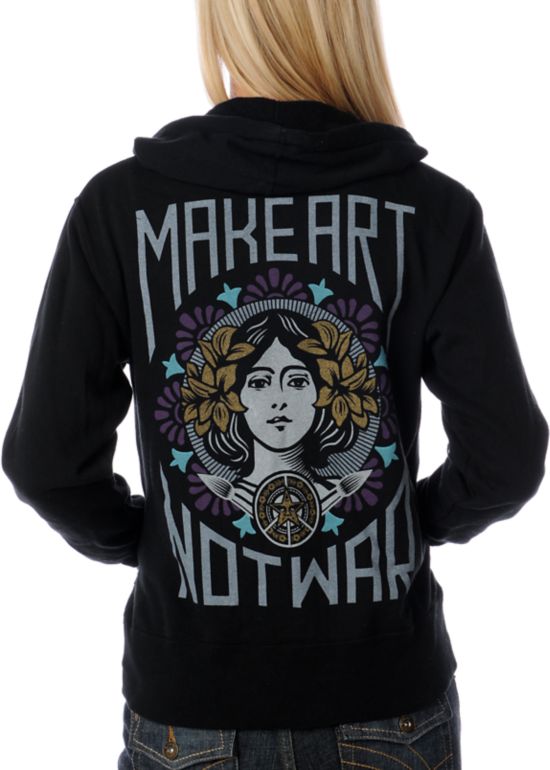 Obey Make Art Not War Black Hoodie