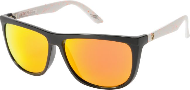 Electric Tonette Orange Splatter & Bronze Red Chrome Sunglasses