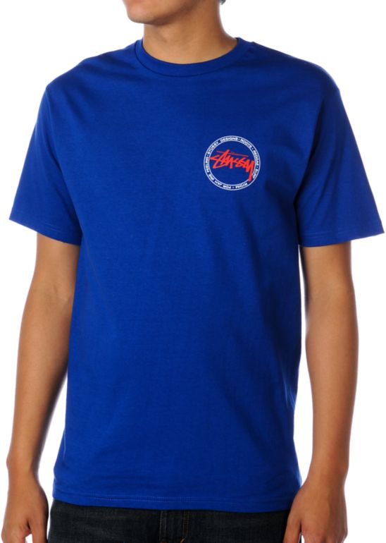 Stussy Stock Surf Seal Blue Tee Shirt