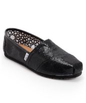 Toms Classic Black Glitter Womens Shoe