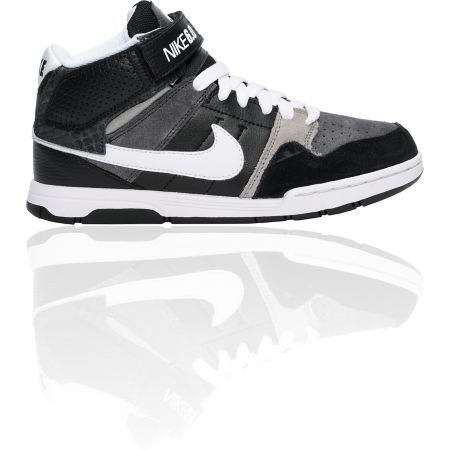 Nike 6.0 Boys Mogan Mid 2 Jr. Black, White & Grey Shoe