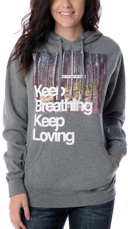 Glamour Kills Keep Breathing Grey Hoodie