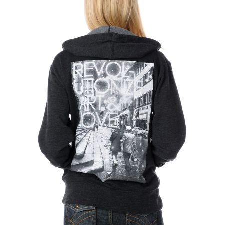 Glamour Kills Revolutionize Art & Love Charcoal Hoodie