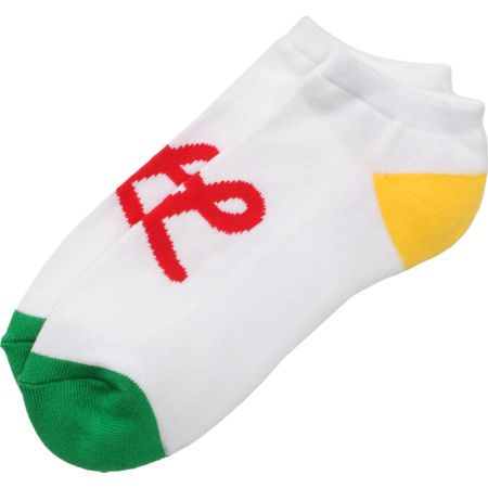 LRG Jumpoff White Rasta Ankle Socks