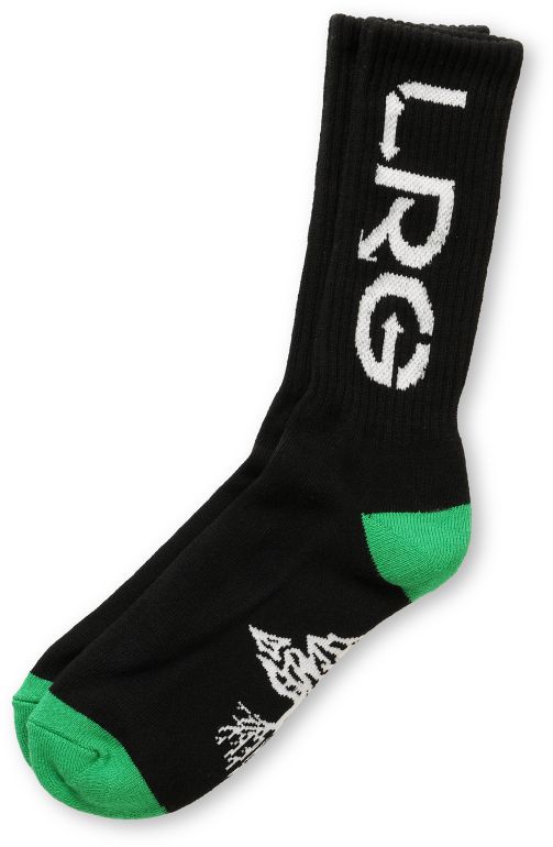 LRG Black & Green Canvas Crew Socks