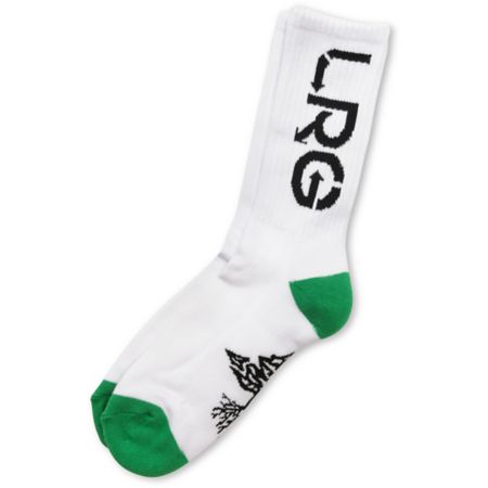 LRG White & Green Canvas Crew Socks