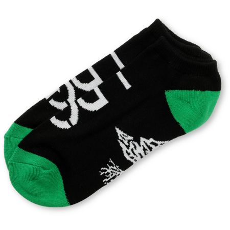 LRG Black and Green Low Cut Canvas Socks