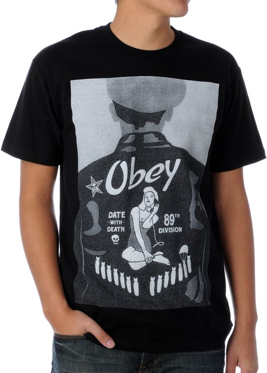 Obey Date With Death Black Tee Shirt