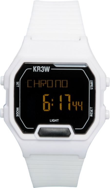 KR3W Terminal White Digital Watch