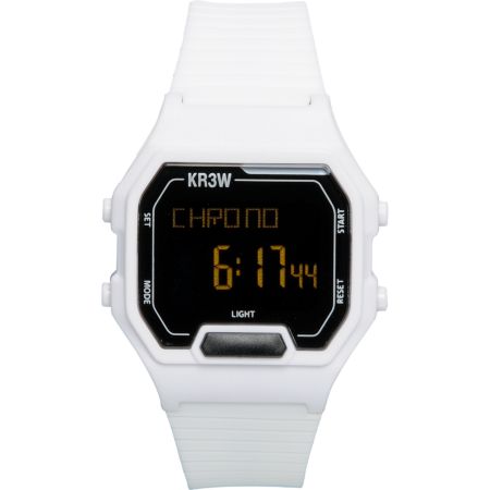 KR3W Terminal White Digital Watch