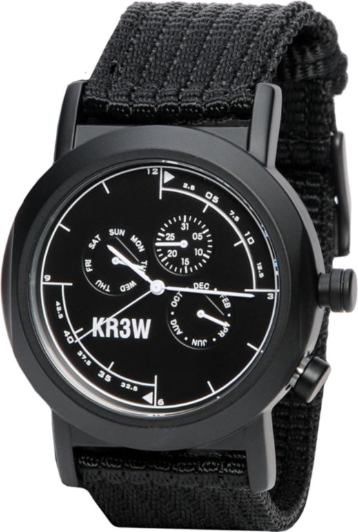 KR3W Black Navigator Analog Watch