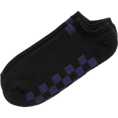 Vans Girls Chex No Show Black & Purple Socks