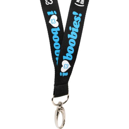 Keep A Breast Foundation I Heart Boobies Black & Turquoise Lanyard