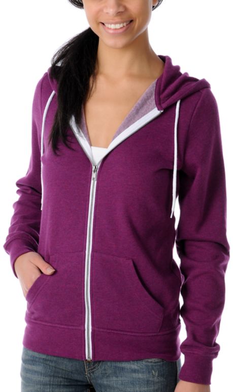 Zine Girls Magenta Purple Zip Up Hoodie