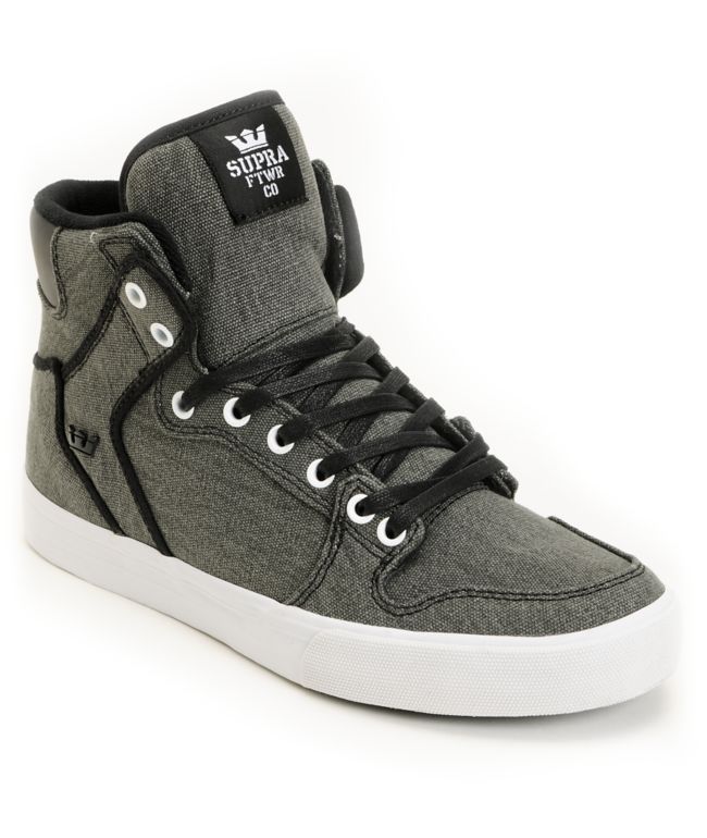 Supra Vaider Black Washed Canvas Shoe