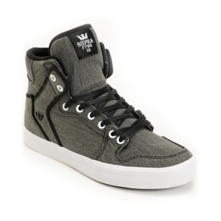 Supra Vaider Black Washed Canvas Shoe