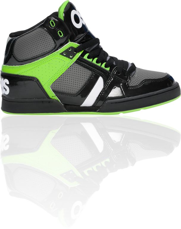 Osiris NYC 83 Black, Charcoal & Lime Shoe