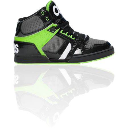 Osiris NYC 83 Black, Charcoal & Lime Shoe