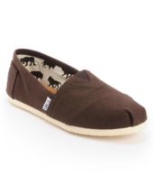 Toms Classics Canvas Chocolate Slip-On Girls Shoe