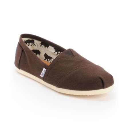 Toms Shoes Locations on Toms Shoes Classic Canvas Chocolate Slip On Womens Shoe At Zumiez