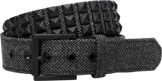 Empyre Wolfpack Herringbone Black Pyramid Studded Belt