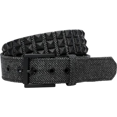 Empyre Wolfpack Herringbone Black Pyramid Studded Belt