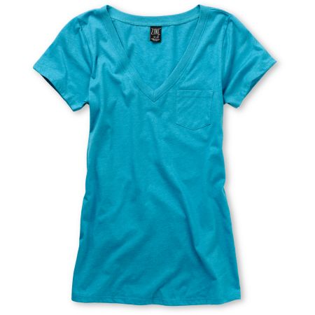 Zine Girls Carribean Sea V-Neck Tee Shirt