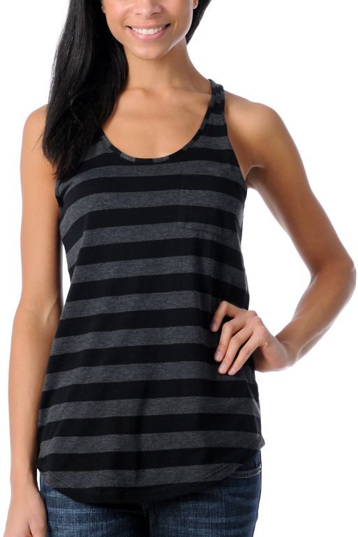 Zine Girls Racerback Black Stripe Tank Top