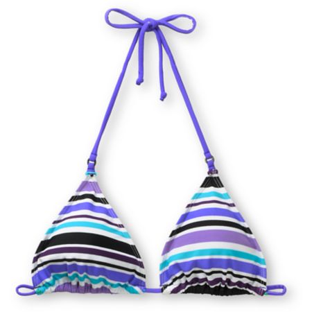 Empyre Girl Fascia Teal & Purple Striped Bikini Top