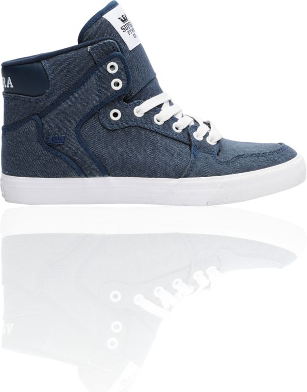 Supra Vaider Navy Washed Canvas Shoe