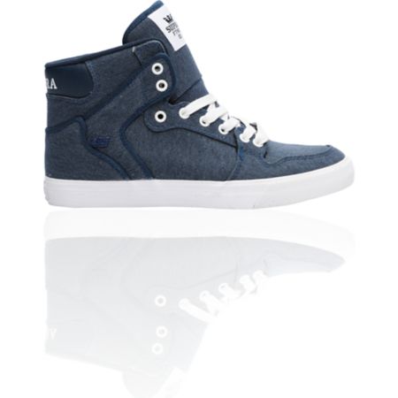 Supra Vaider Navy Washed Canvas Shoe