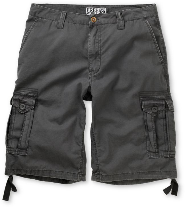 Free World Manchester Grey Cargo Shorts