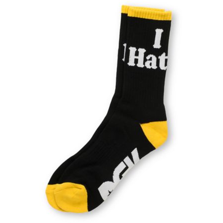 DGK Haters Black & Yellow Crew Socks