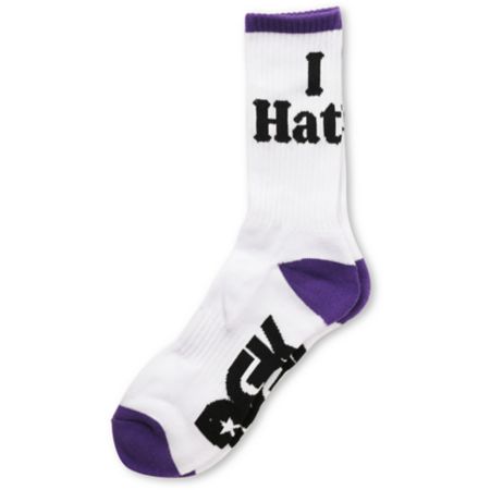 DGK Haters White & Purple Crew Socks