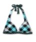 Hobie Check Out Blue Banded Bikini Halter