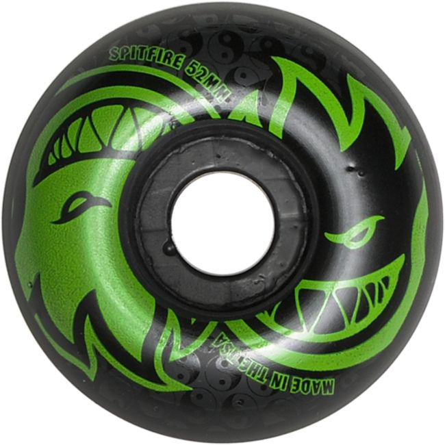 Spitfire Eternal Black & Green 52mm Skateboard Wheels