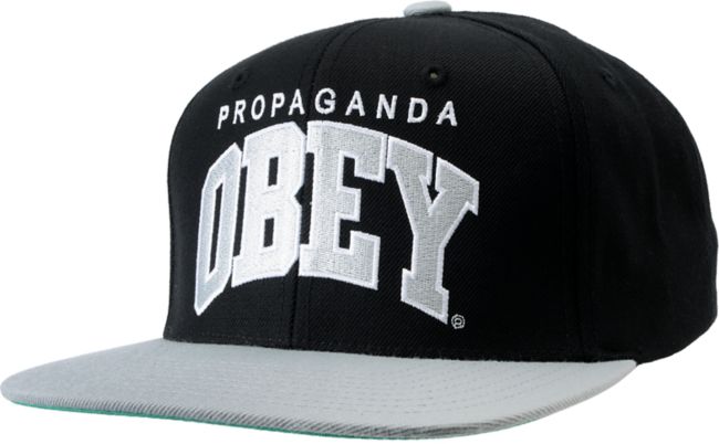 Obey Throwback Black & Silver Snapback Hat