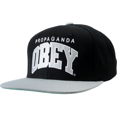 Obey Throwback Black & Silver Snapback Hat