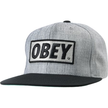 Obey Original Heather Grey Snapback Hat