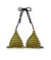 Shi Rasta & Black Mini-Stripe Bikini Top