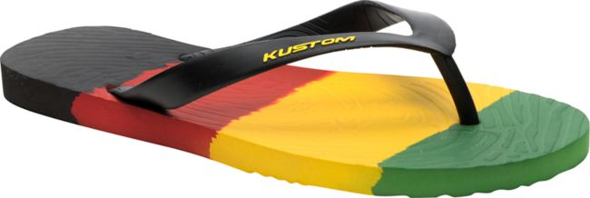 Kustom Footwear Vital Stripe Rasta Flip-Flop Sandals