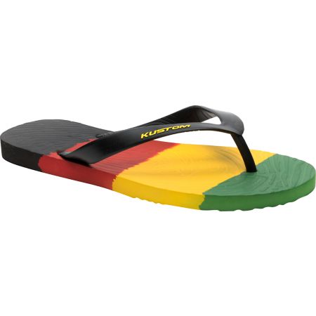 Kustom Footwear Vital Stripe Rasta Flip-Flop Sandals