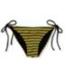 Shi Rasta & Black Mini-Stripe Bikini Bottom