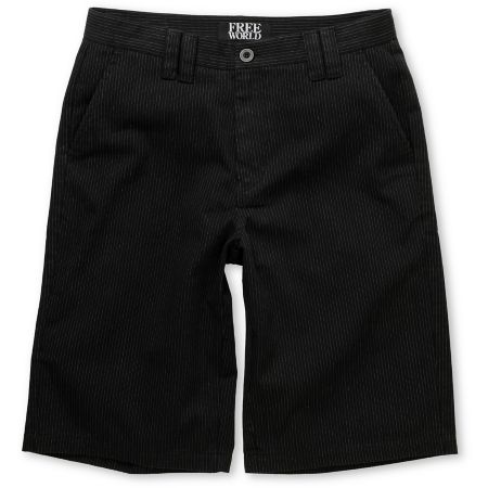 Free World Division Black Pinstripe Walking Shorts