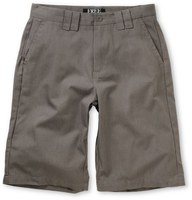 Free World Division Grey Pinstripe Shorts