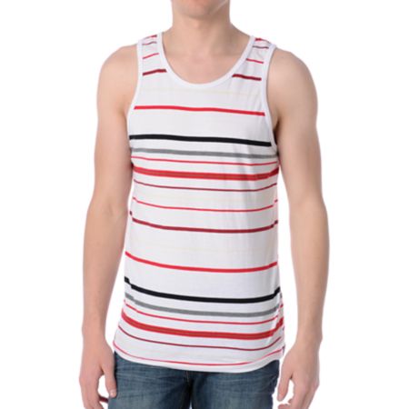 Empyre Fast Stripe White Tank Top