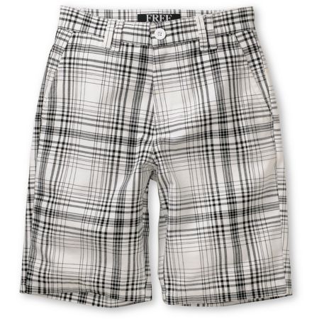Free World Boys Regulator White Plaid Walking Shorts